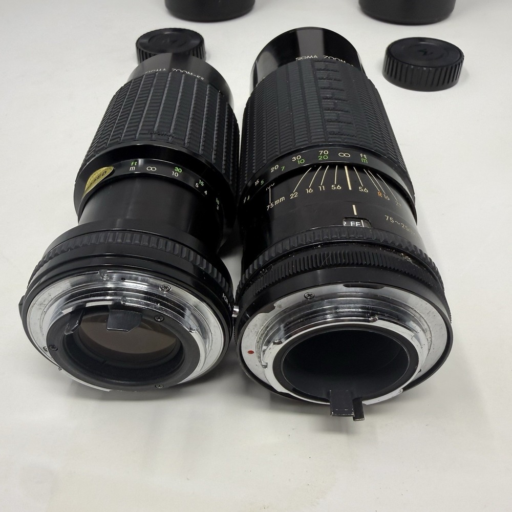 2 Sigma Vintage Zoom Lenses 70-210mm & 75-250mm Pentax K Manual Focus w/ Cases